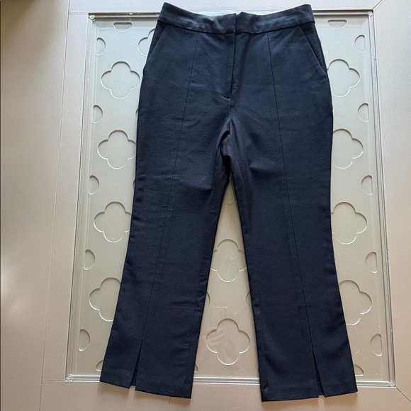 DEREK LAM 10 CROSBY Front Slit Crop Pants Black Size 6 Women’s - Picture 9 of 16
